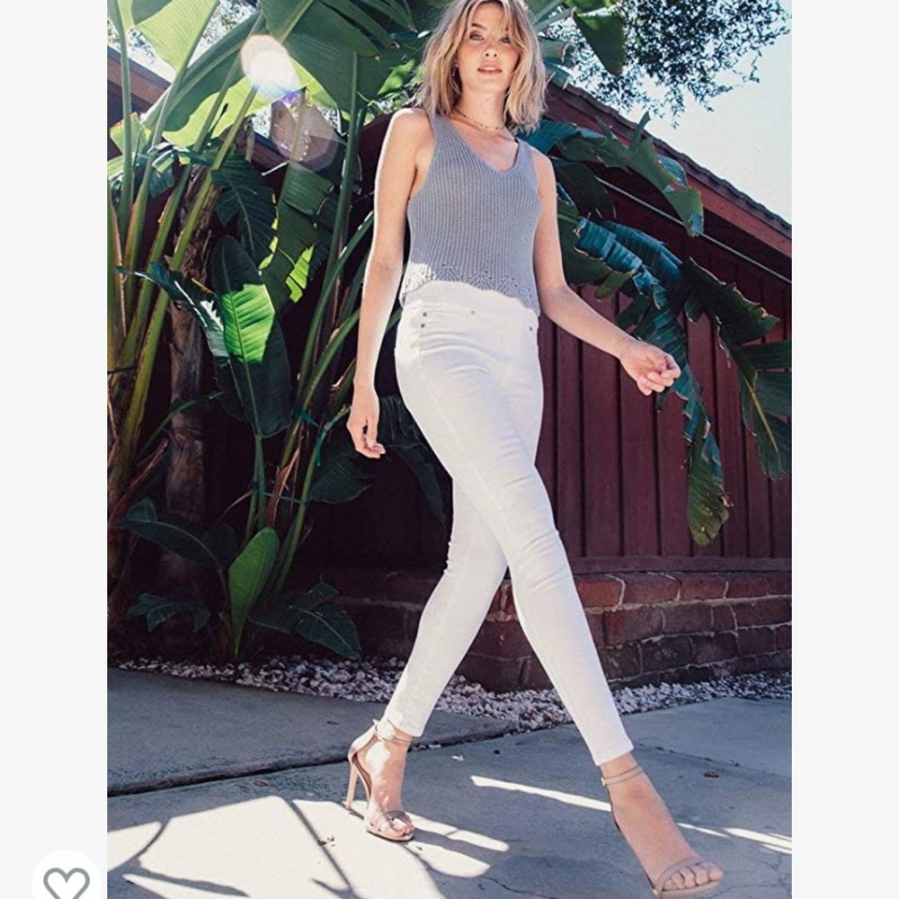 NWT! Liverpool LA Womens Sienna White Pull On Ankle Skinny Jeans - Size 30 | 10
